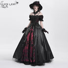EVA LADY Women's Gothic Off-the-shoulder Lace Splice Prom Dress Red