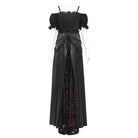 EVA LADY Women's Gothic Off-the-shoulder Lace Splice Prom Dress Red