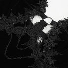 EVA LADY Women's Gothic Plunging Lace-up Lace Hem Slip Dress Black