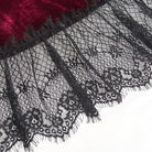 EVA LADY Women's Gothic Plunging Lace-up Lace Hem Slip Dress Red