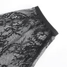 EVA LADY Women's Gothic Plunging Layered Lace Shirt with Oversleeves