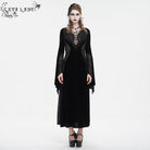 EVA LADY Women's Gothic Plunging Mesh Splice Velvet Dress