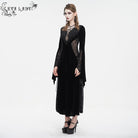 EVA LADY Women's Gothic Plunging Mesh Splice Velvet Dress
