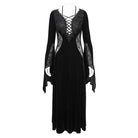 EVA LADY Women's Gothic Plunging Mesh Splice Velvet Dress