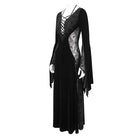 EVA LADY Women's Gothic Plunging Mesh Splice Velvet Dress