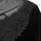 EVA LADY Women's Gothic Plunging Mesh Splice Velvet Dress