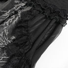 EVA LADY Women's Gothic Plunging Stand Collar Short Sleeved Maxi Dress Black-Grey