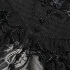 EVA LADY Women's Gothic Plunging Stand Collar Short Sleeved Maxi Dress Black-Grey