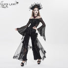 EVA LADY Women's Gothic Printed Mesh Floral Pants