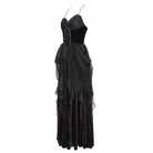EVA LADY Women's Gothic Printed Tassels Lace-up Slip Dress