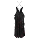 EVA LADY Women's Gothic Printed Tassels Lace-up Slip Dress
