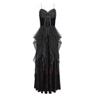 EVA LADY Women's Gothic Printed Tassels Lace-up Slip Dress