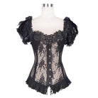 EVA LADY Women's Gothic Puffed Sleeves Lace Top