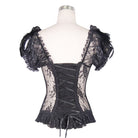 EVA LADY Women's Gothic Puffed Sleeves Lace Top