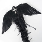 EVA LADY Women's Gothic Raven Cross Rose Chained Staff