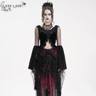 EVA LADY Women's Gothic Ripped Mesh Long Sleeved Crop Top