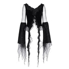EVA LADY Women's Gothic Ripped Mesh Long Sleeved Crop Top