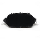 EVA LADY Women's Gothic Rose Beaded Chained Bag Black