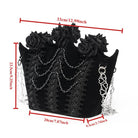 EVA LADY Women's Gothic Rose Beaded Chained Bag Black