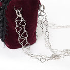 EVA LADY Women's Gothic Rose Beaded Chained Bag Red