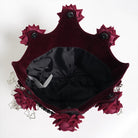 EVA LADY Women's Gothic Rose Beaded Chained Bag Red