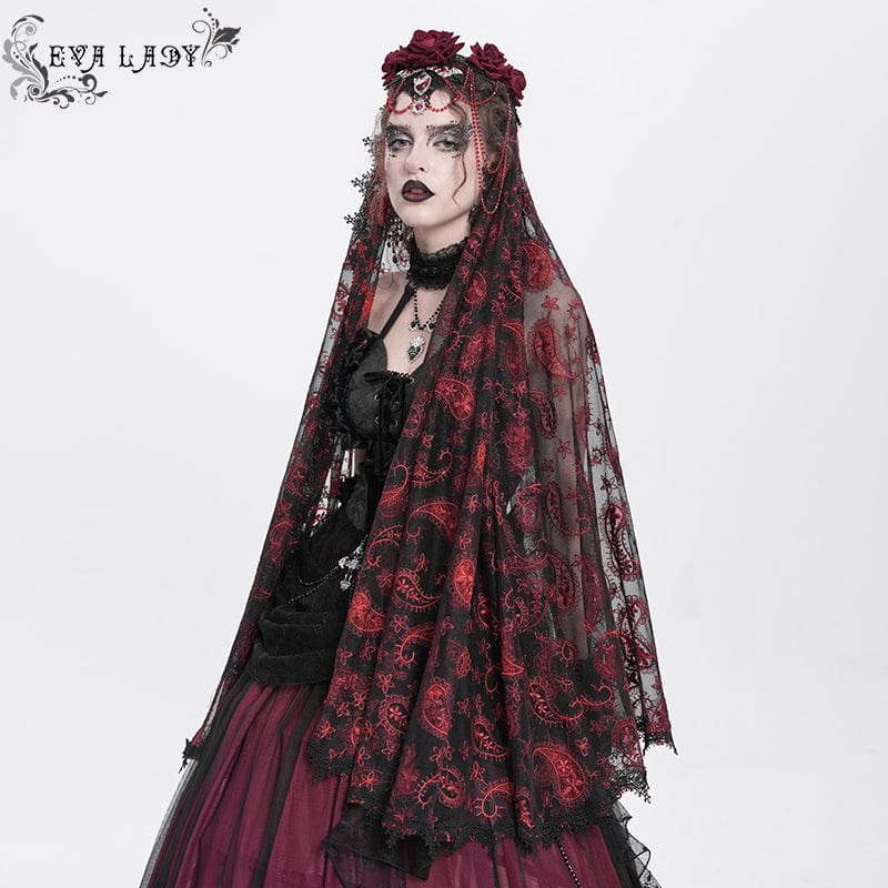 EVA LADY Women's Gothic Rose Beaded Mesh Headwear