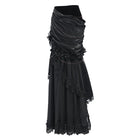 EVA LADY Women's Gothic Rose Chain Asymmetric Pleated Mermaid Long Skirt