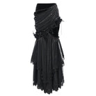 EVA LADY Women's Gothic Rose Chain Asymmetric Pleated Mermaid Long Skirt