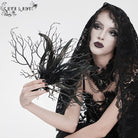 EVA LADY Women's Gothic Rose Feather Dendritic Fan