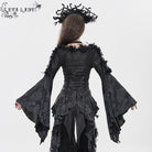 EVA LADY Women's Gothic Rose Feather Printed Long Sleeve Shirt