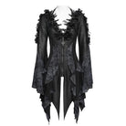 EVA LADY Women's Gothic Rose Feather Printed Long Sleeve Shirt