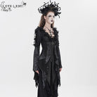 EVA LADY Women's Gothic Rose Feather Printed Long Sleeve Shirt