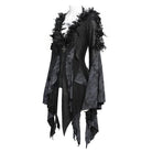 EVA LADY Women's Gothic Rose Feather Printed Long Sleeve Shirt