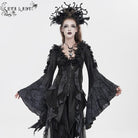 EVA LADY Women's Gothic Rose Feather Printed Long Sleeve Shirt