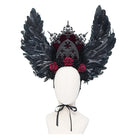 EVA LADY Women's Gothic Rose Feather Wing Headpiece