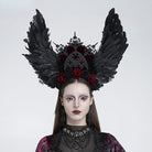 EVA LADY Women's Gothic Rose Feather Wing Headpiece