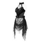 EVA LADY Women's Gothic Rose Heart Lace Splice Halterneck Shirt Black