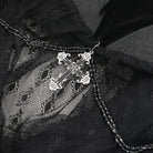 EVA LADY Women's Gothic Rose Heart Lace Splice Halterneck Shirt Black