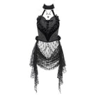 EVA LADY Women's Gothic Rose Heart Lace Splice Halterneck Shirt Black