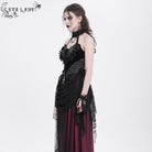 EVA LADY Women's Gothic Rose Heart Lace Splice Halterneck Shirt Black