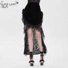 EVA LADY Women's Gothic Rose Lace-up Irregular Hem Skirt Black
