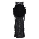 EVA LADY Women's Gothic Rose Lace-up Irregular Hem Skirt Black