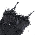EVA LADY Women's Gothic Rose Ruffle Beaded Fringe Asymmetric Slip Dress