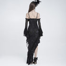 EVA LADY Women's Gothic Rose Ruffle Beaded Fringe Asymmetric Slip Dress
