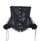 EVA LADY Women's Gothic Rose Ruffle Front Busk Lace‑up Underbust Corset
