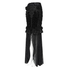 EVA LADY Women's Gothic Rose Ruffle Ruched Mermaid Long Skirt Black