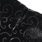 EVA LADY Women's Gothic Rose Ruffle Ruched Mermaid Long Skirt Black-Red
