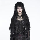 EVA LADY Women's Gothic Rose Ruffled Lace Trim Tassel Hooded Cape