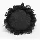 EVA LADY Women's Gothic Rose Skull Lace Ruffle Drawstring Pouch Handbag Black