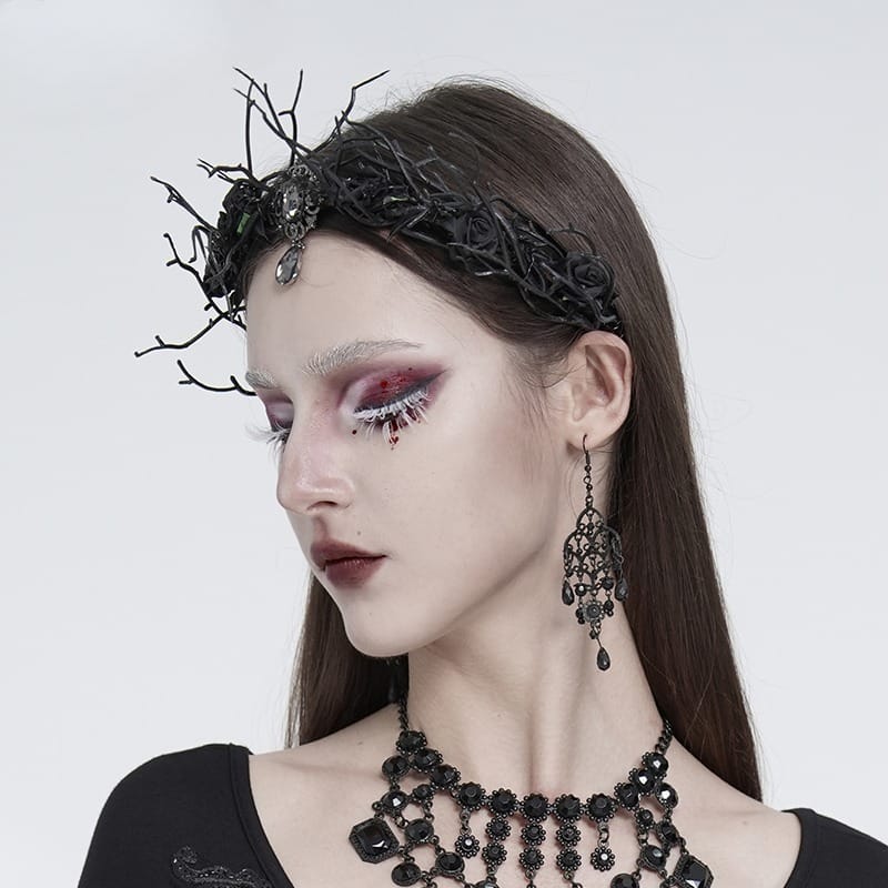 EVA LADY Women's Gothic Rose Twigs Headpiece